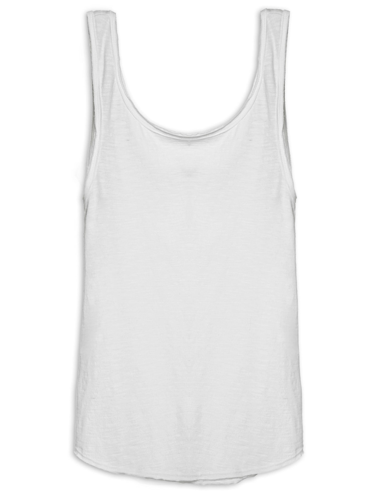 Regata Feminina Viés Duplo À Fio - Branco