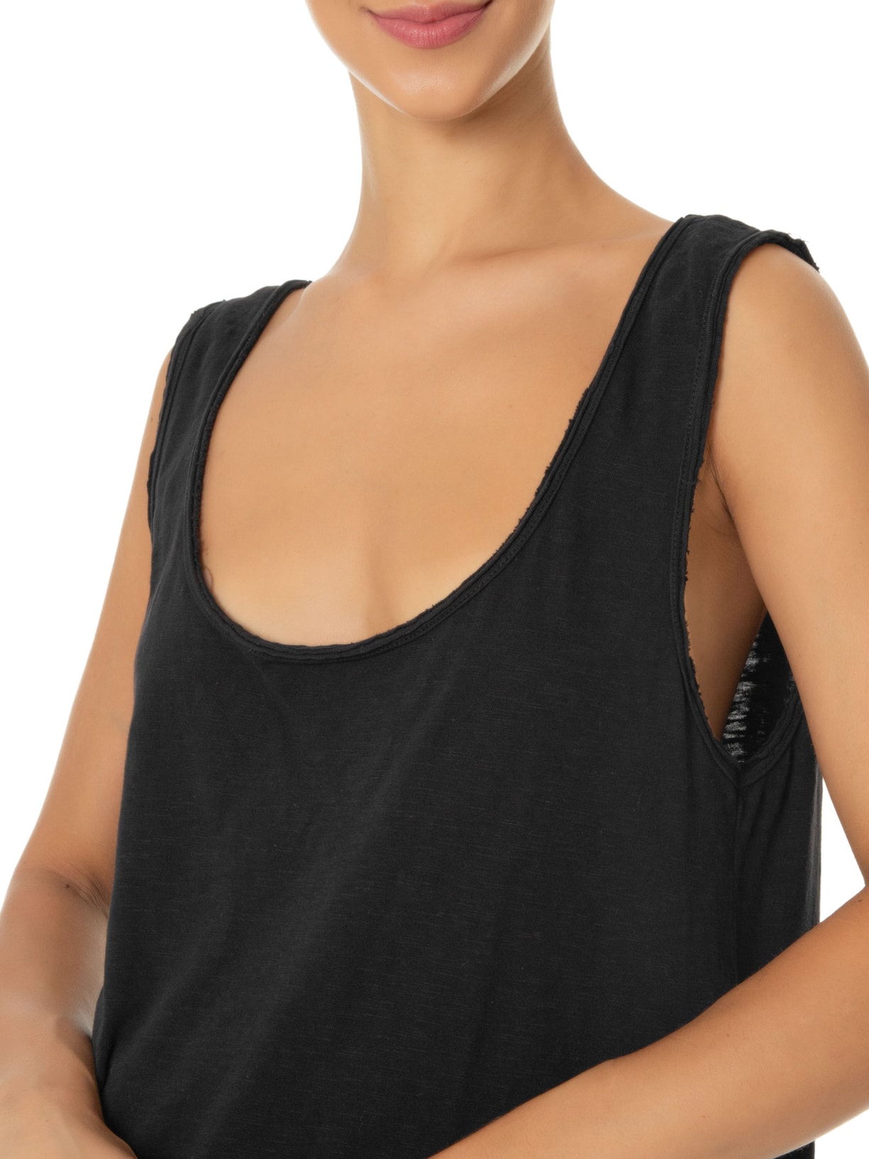 Regata Feminina Viés Duplo A Fio Preto Maria Filó