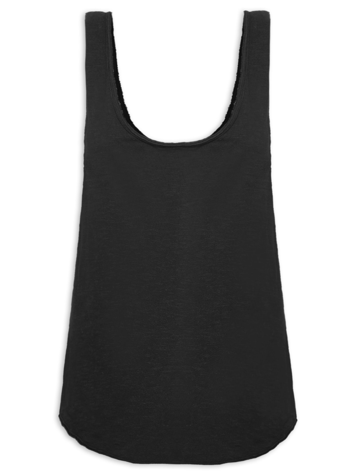 Regata Feminina Viés Duplo A Fio - Preto