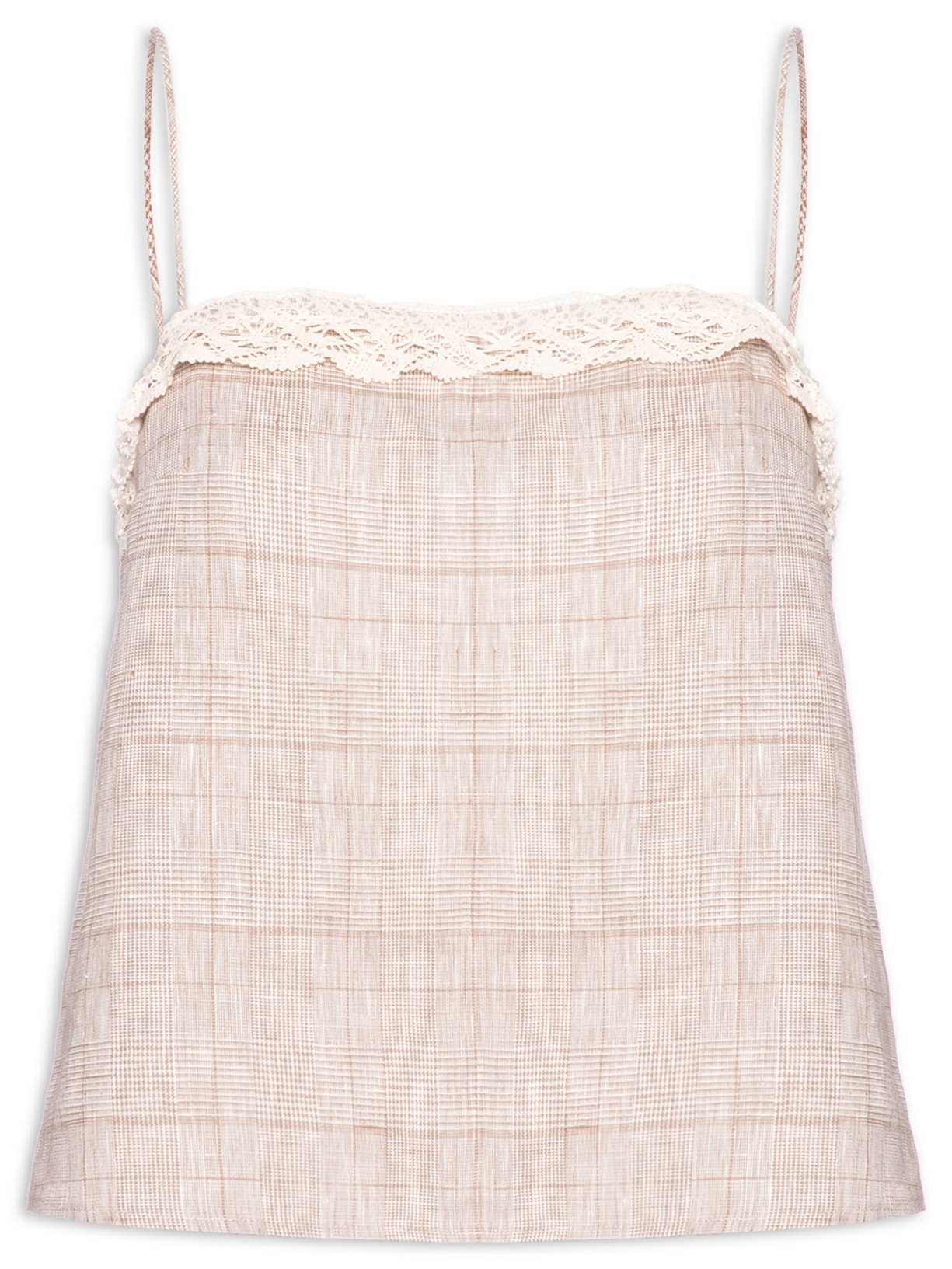 Regata Feminina Xadrez - Bege