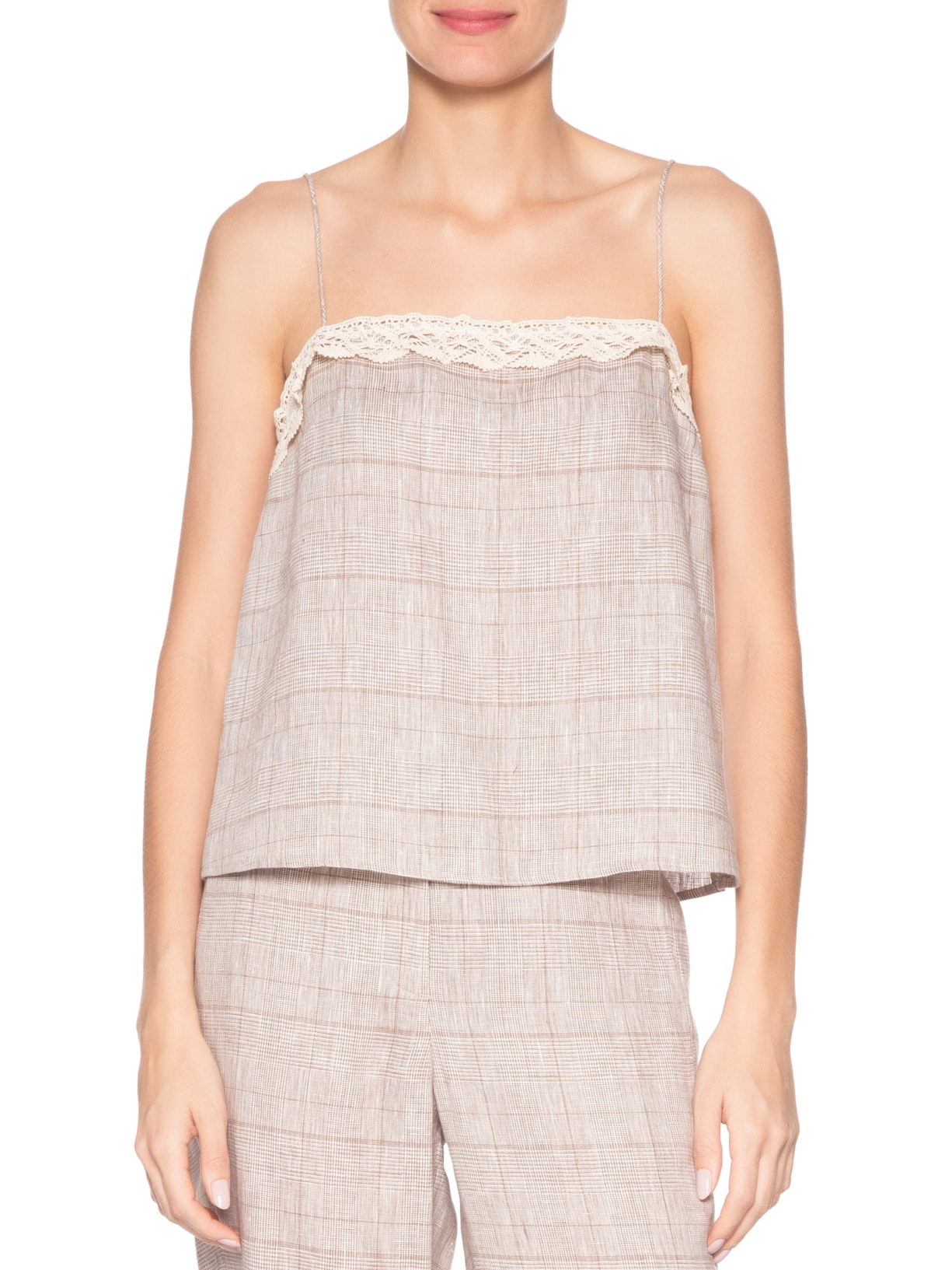 Regata Feminina Xadrez Bege Animale