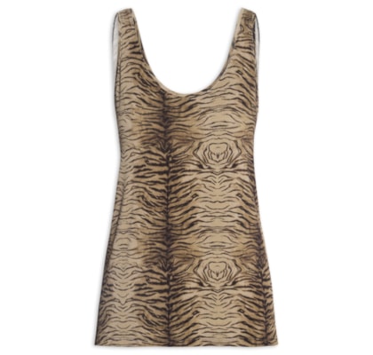 Regata Feminino Estampa Felin – Marrom