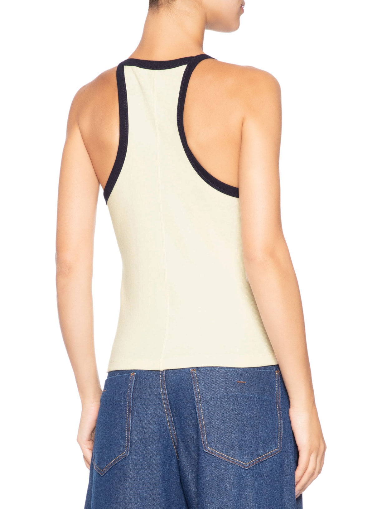 Regata Feminino Vies Contrastante Bordada– Amarelo Dress To