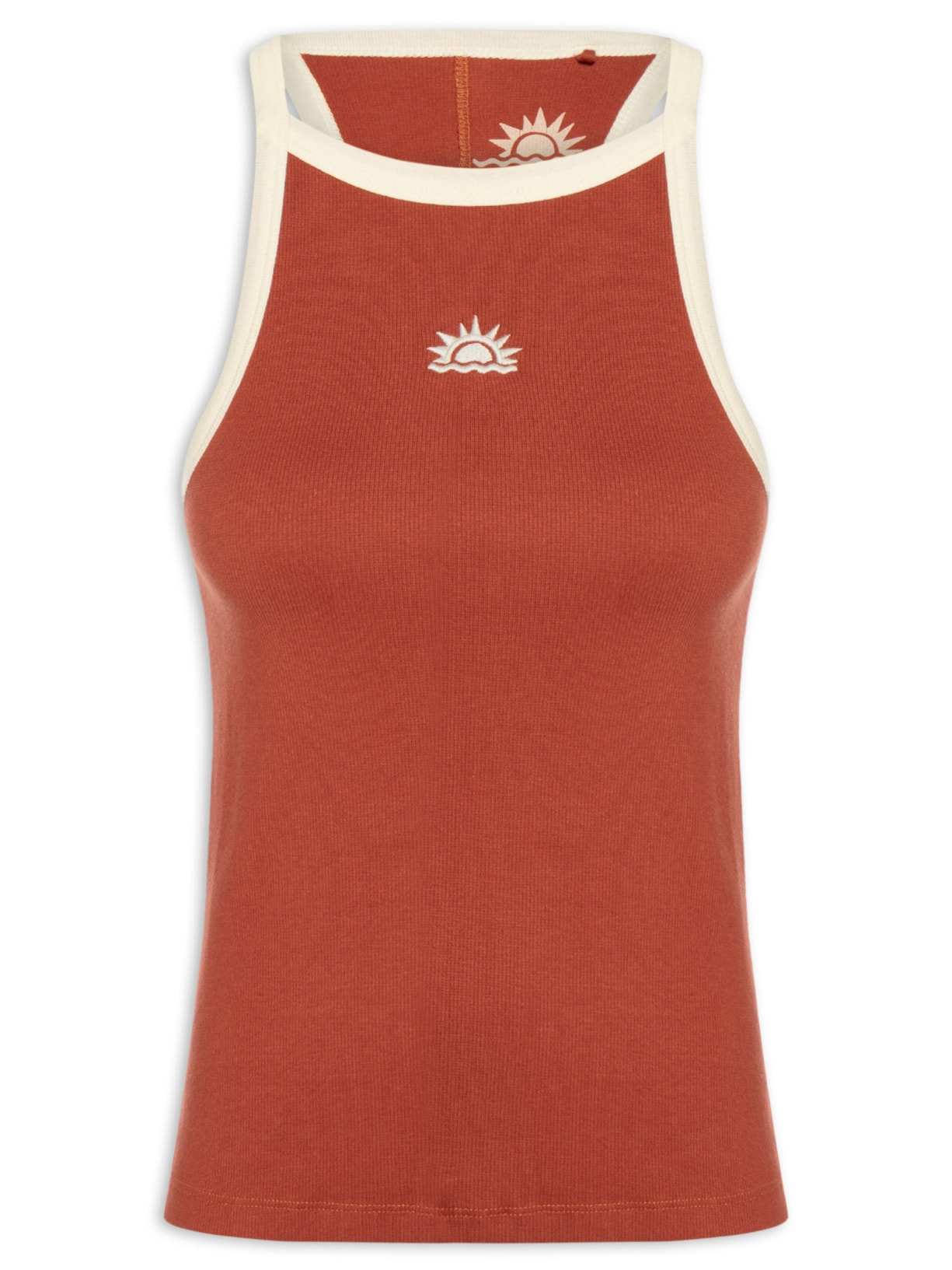 Regata Feminino Vies Contrastante Bordada– Vermelho Dress To