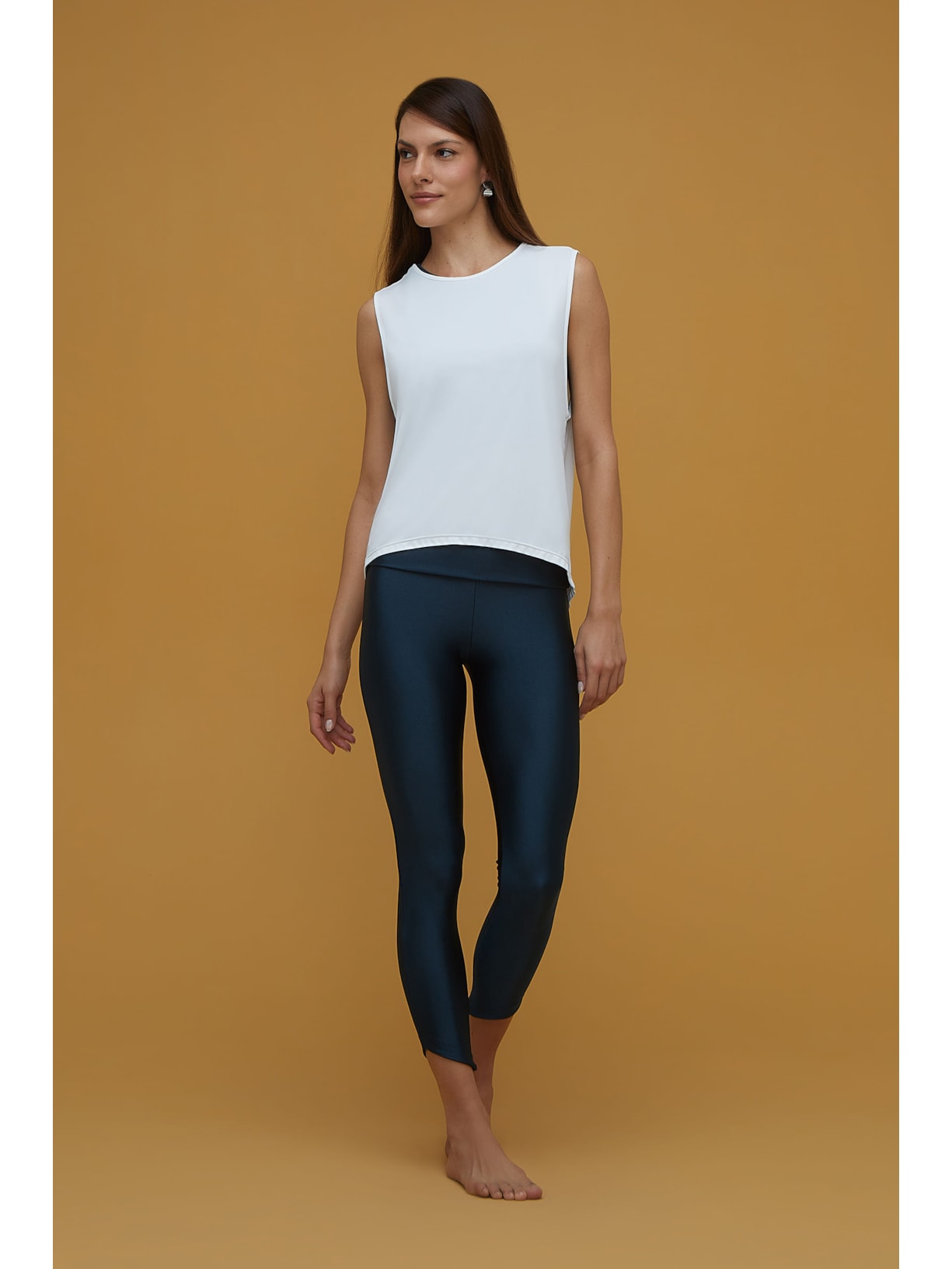 Regata Fitness Cavada Branca Dry Uv Palma Yogini