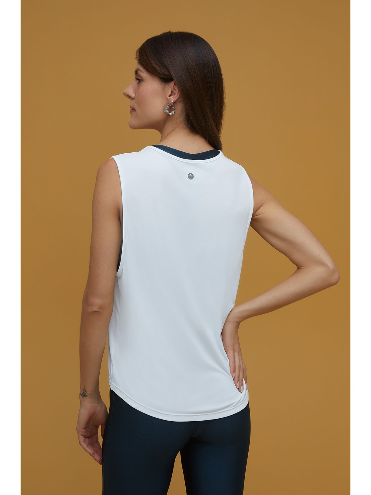 Regata Fitness Cavada Branca Dry Uv Palma Yogini