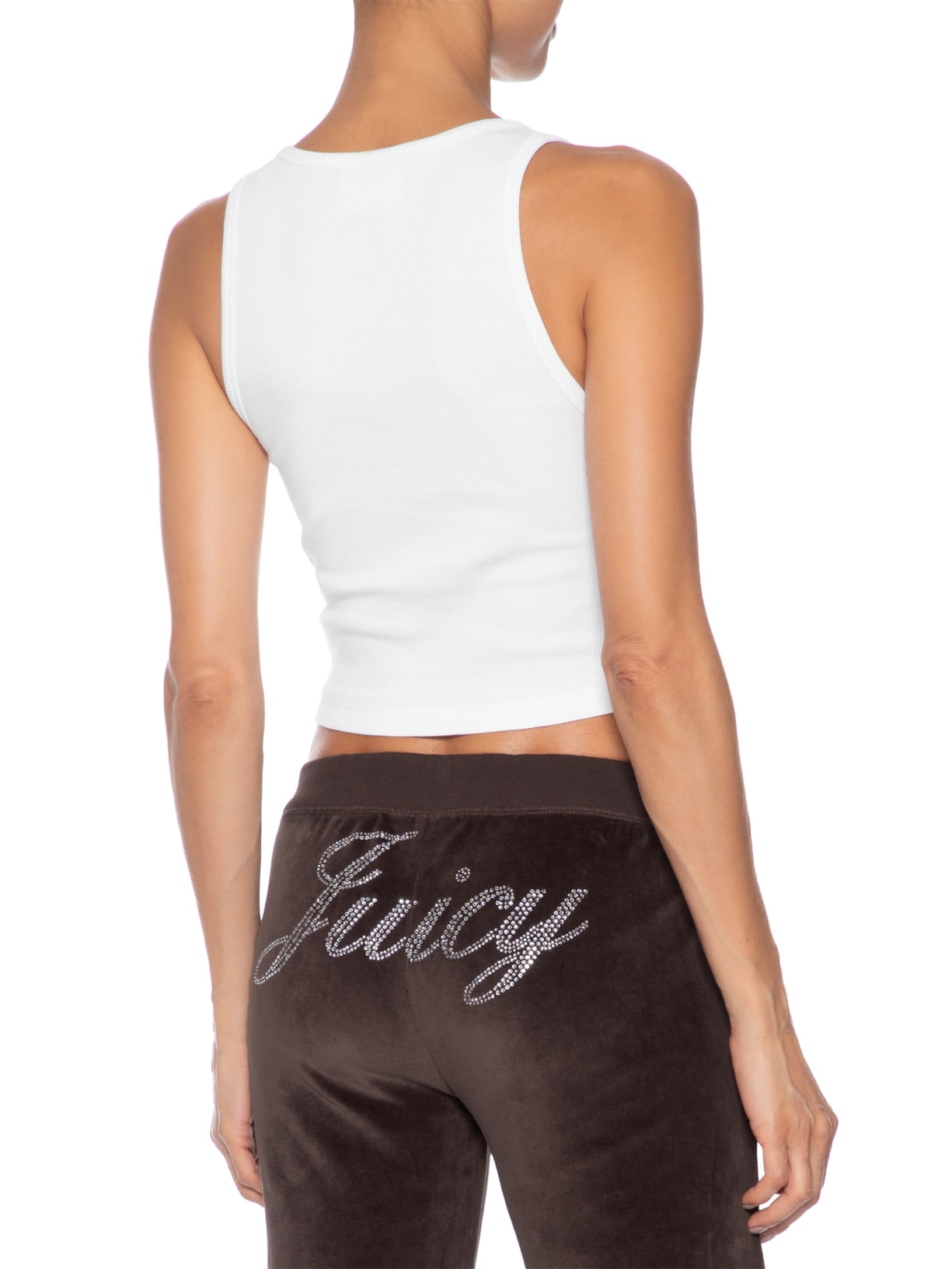 Regata Juicy Crown Ribbed Tank Branco Sporty & Rich + Juicy Couture