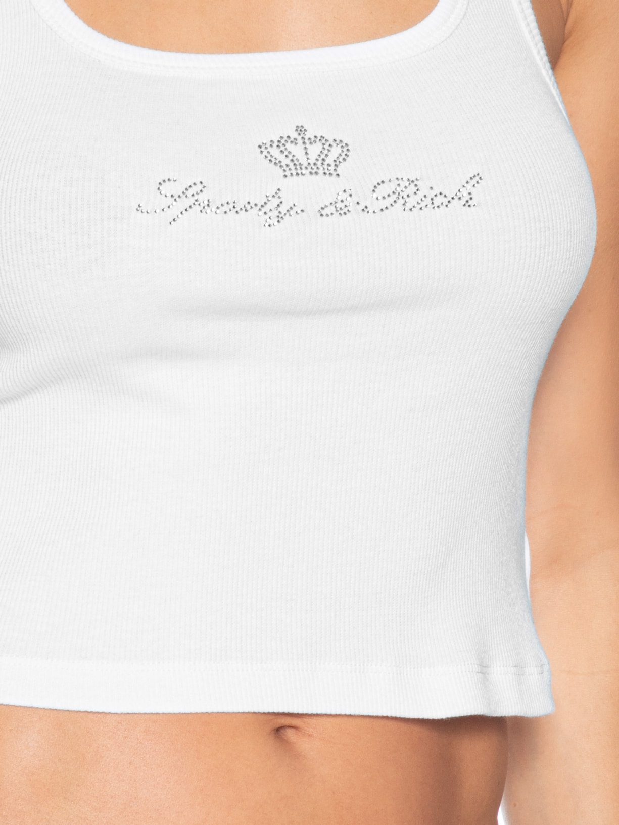 Regata Juicy Crown Ribbed Tank Branco Sporty & Rich + Juicy Couture