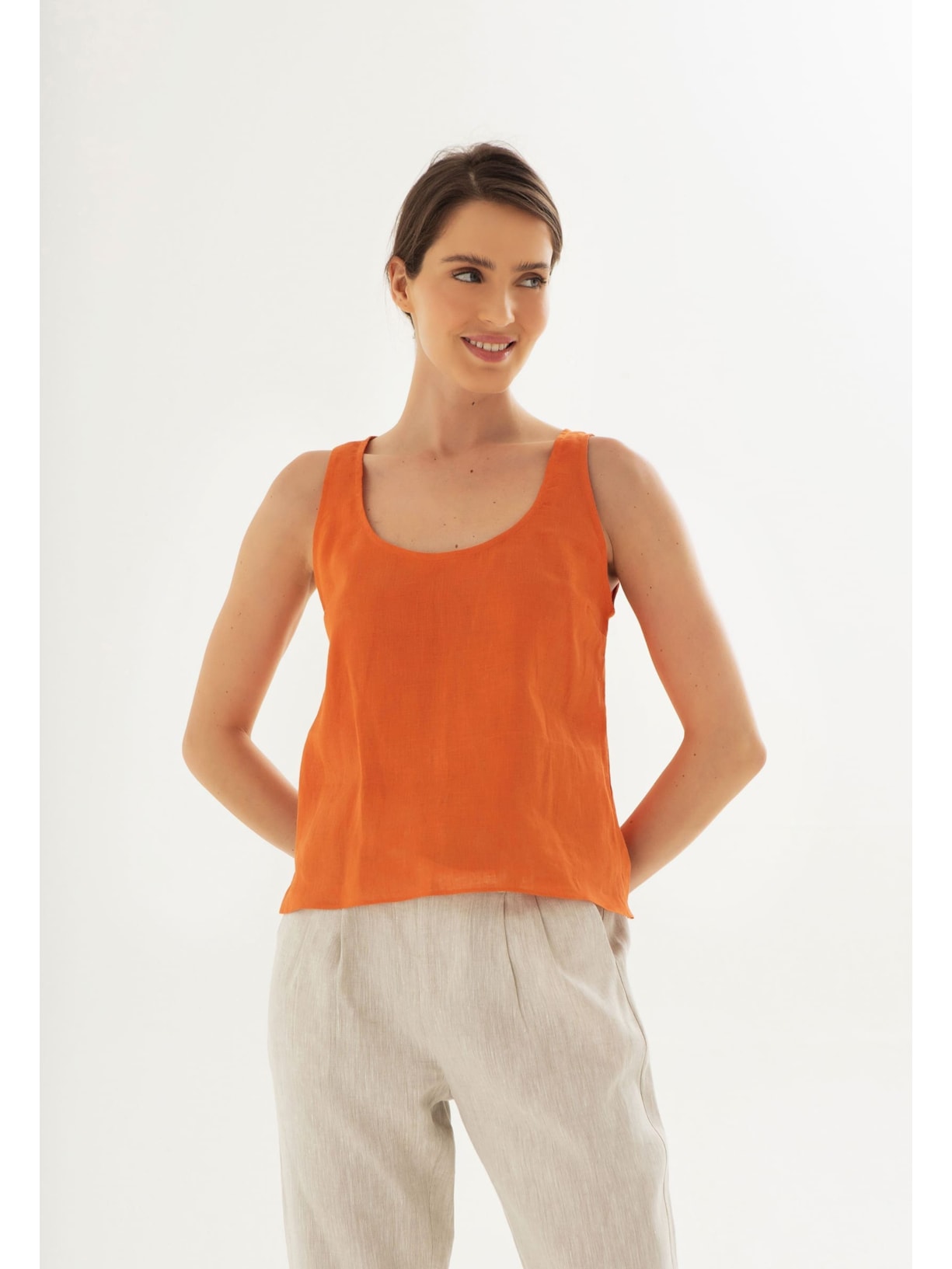 Regata Linho Tangerina Cabana Crafts