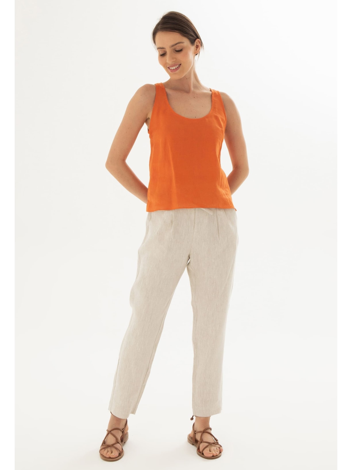 Regata Linho Tangerina Cabana Crafts