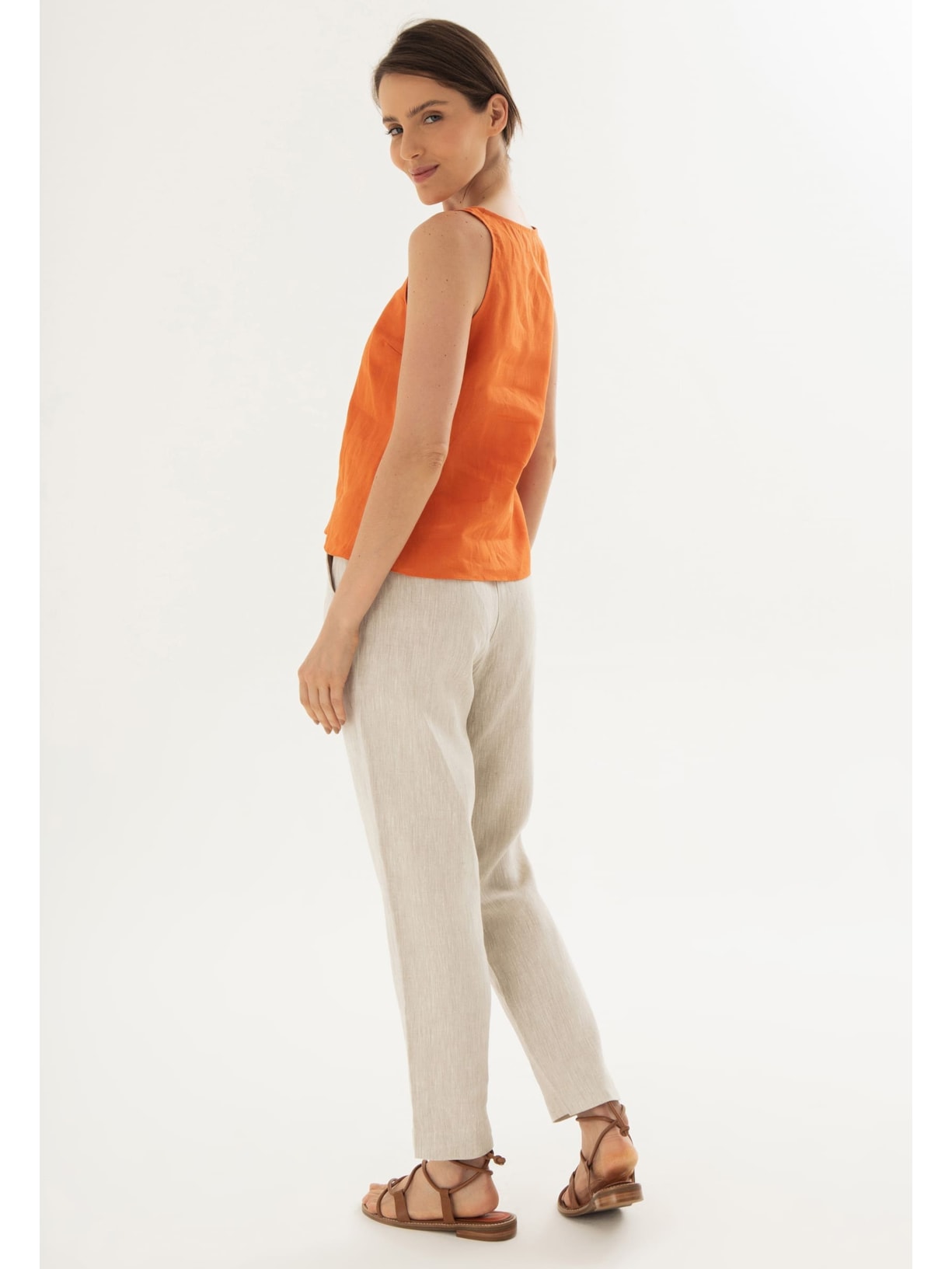 Regata Linho Tangerina Cabana Crafts