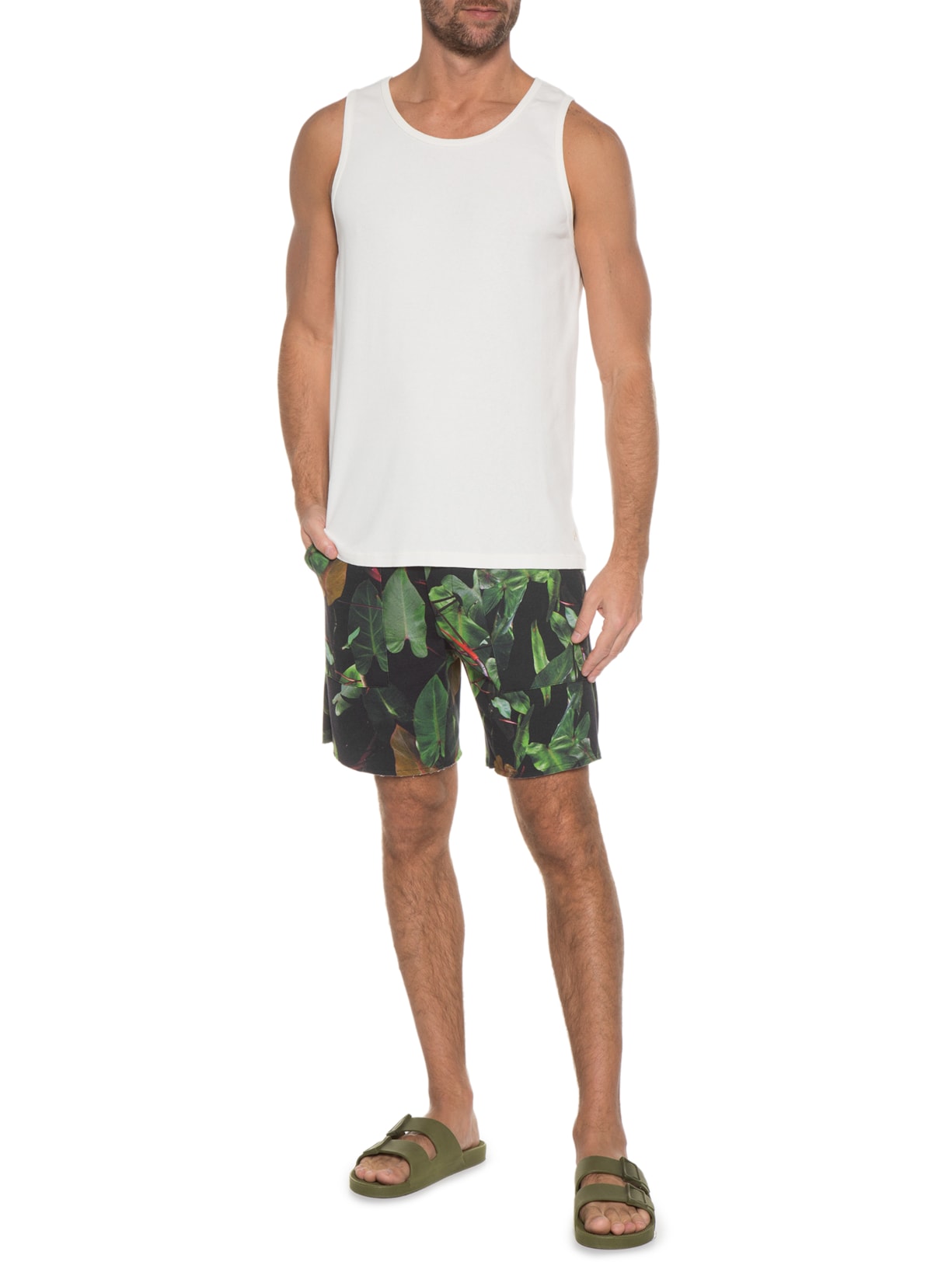 Regata Masculina Basic Slim Off White Blueman