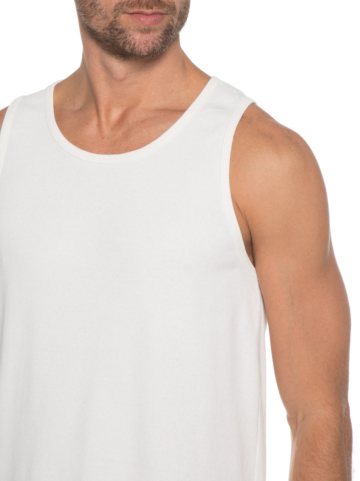 Regata Masculina Basic Slim Off White Blueman