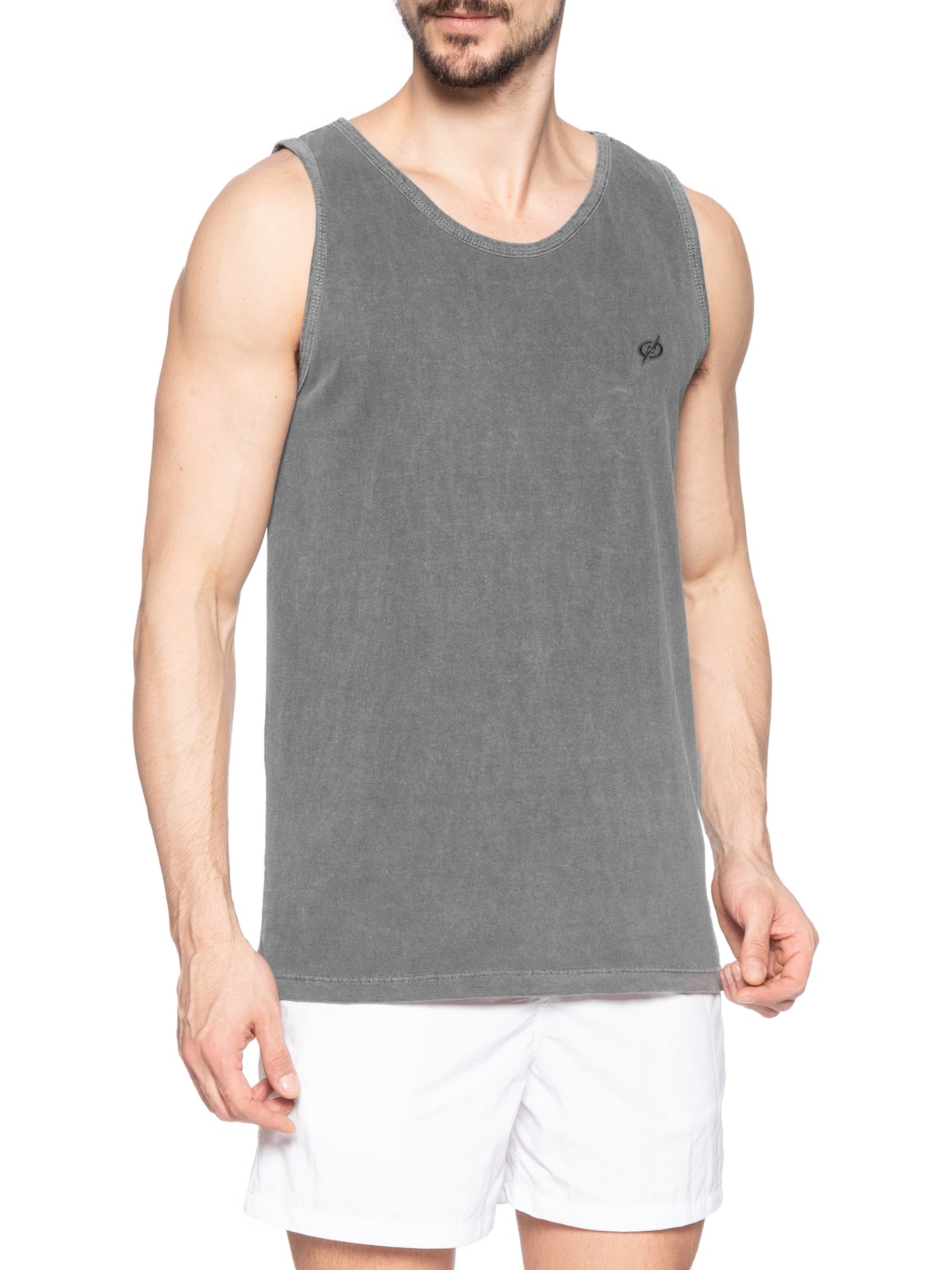 Regata Masculina Básica Stone Preto Blueman