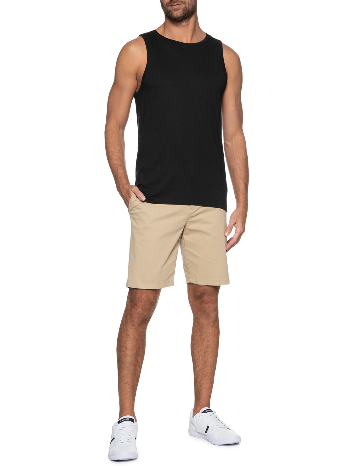 Regata Masculina Básica World Preto Hering