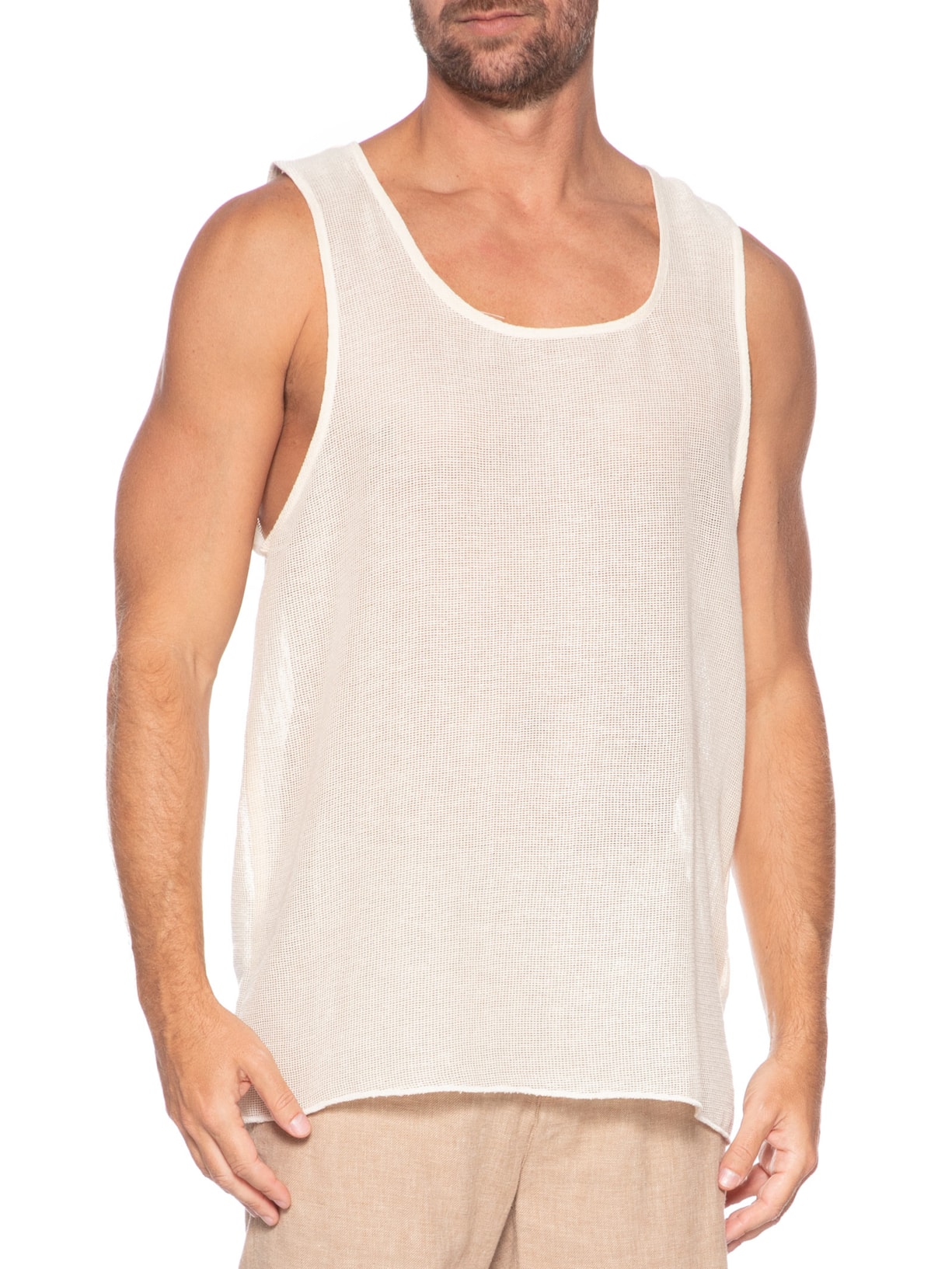 Regata Masculina Cotton Caiçara Off White Osklen