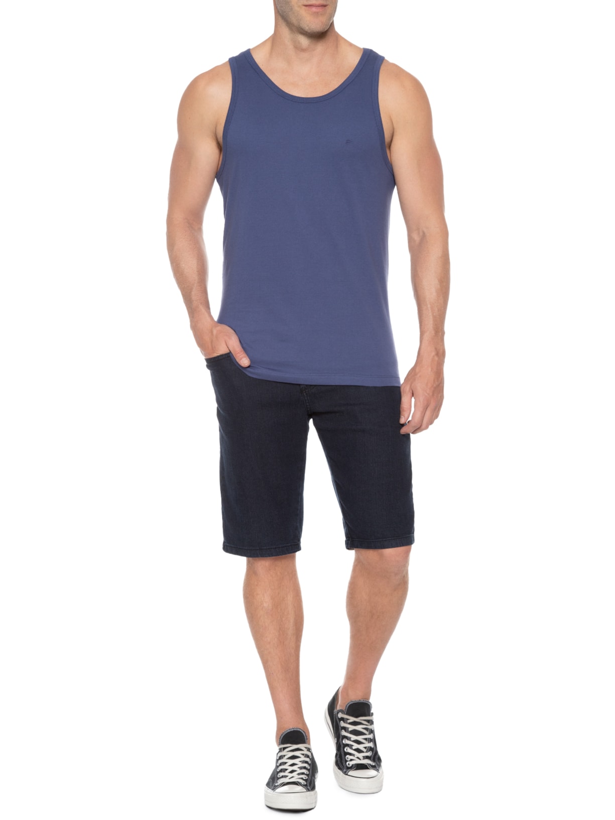Regata Masculina Cotton Fine Easa Azul Ellus