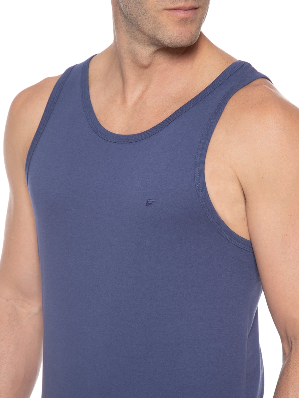 Regata Masculina Cotton Fine Easa Azul Ellus