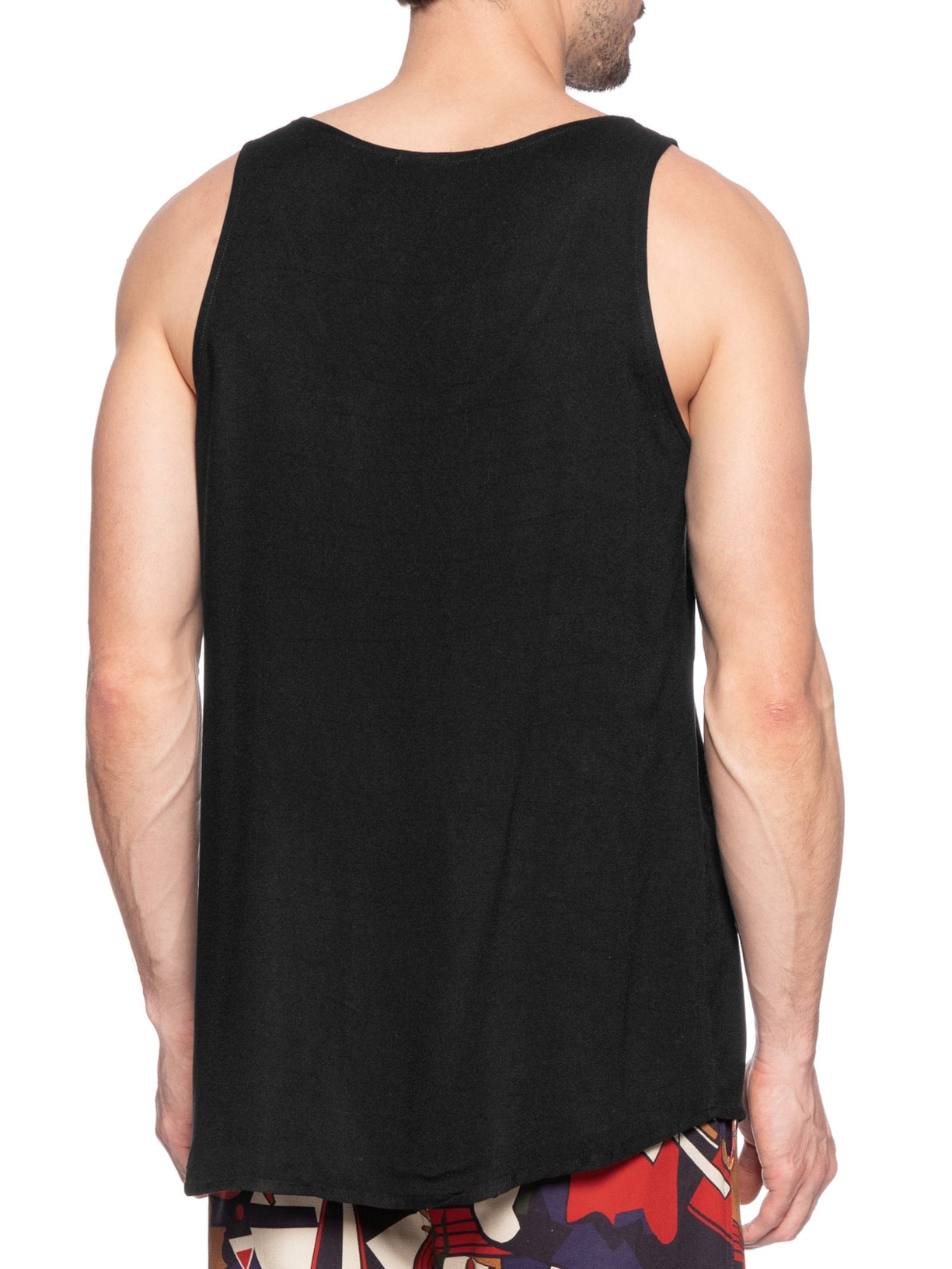Regata Masculina Curta Viscose Preto Handred