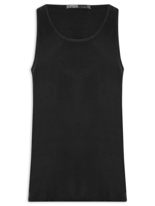 Regata Masculina Curta Viscose - Preto