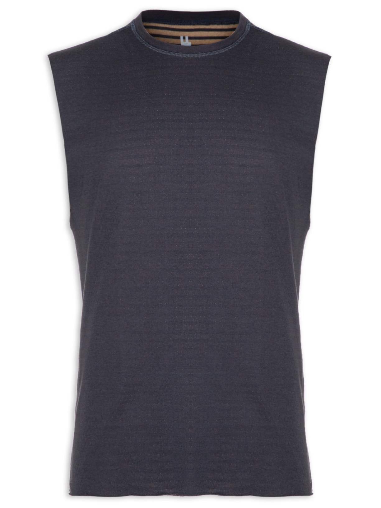 Regata Masculina Dupla Face Fio Tinto Basic - Azul