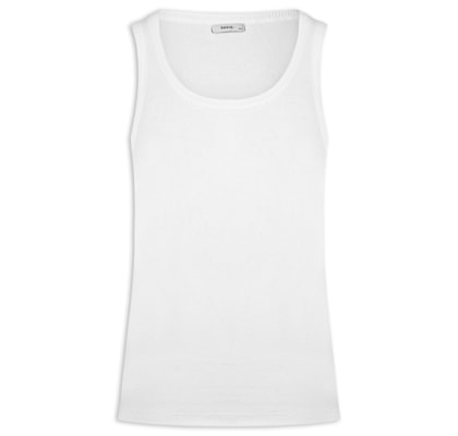 Regata Masculina Em Algodão - Branco