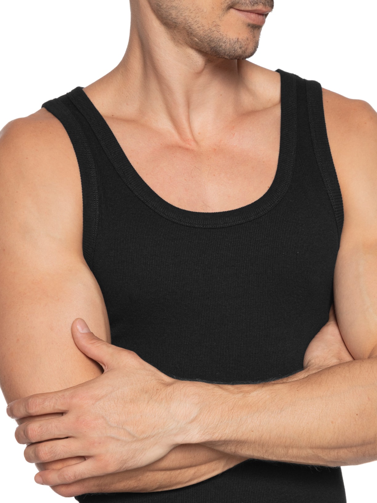 Regata Masculina Em Algodão Preto Basiq Men