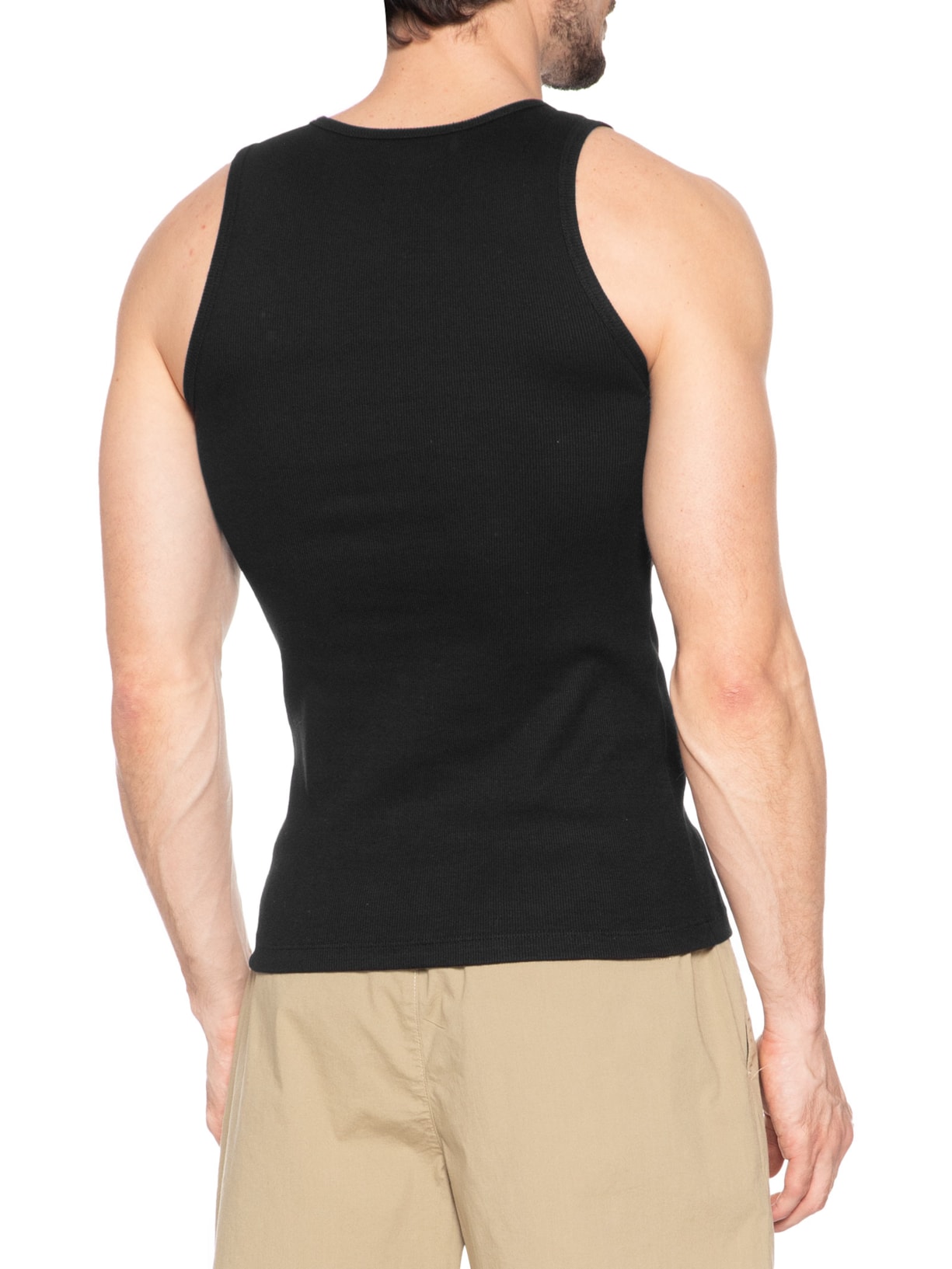 Regata Masculina Em Ribana Preto Sergio K