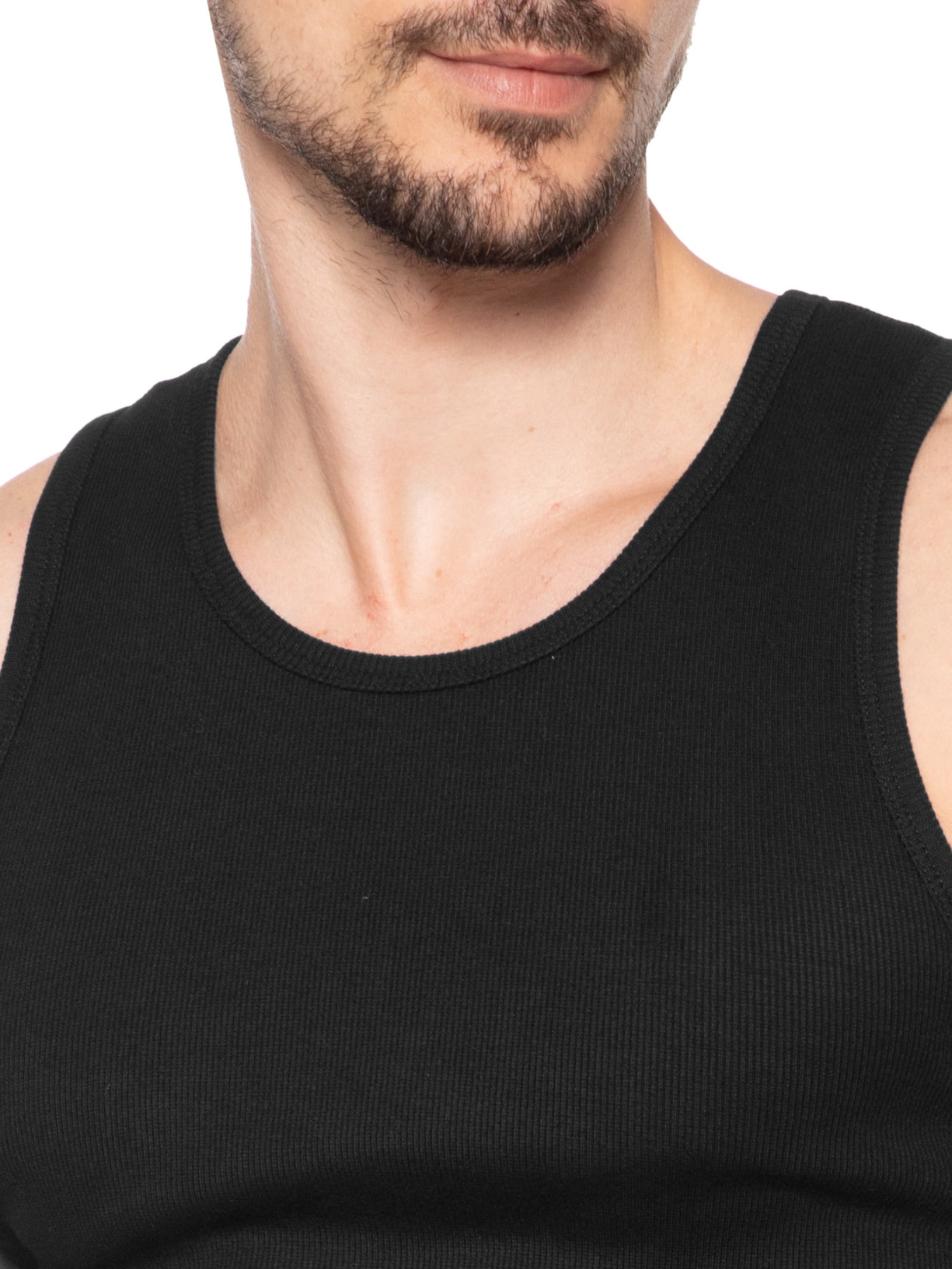 Regata Masculina Em Ribana Preto Sergio K