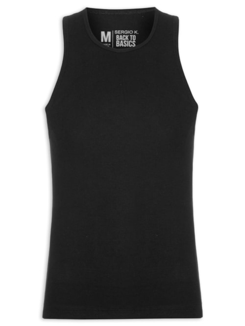 Regata Masculina Em Ribana - Preto