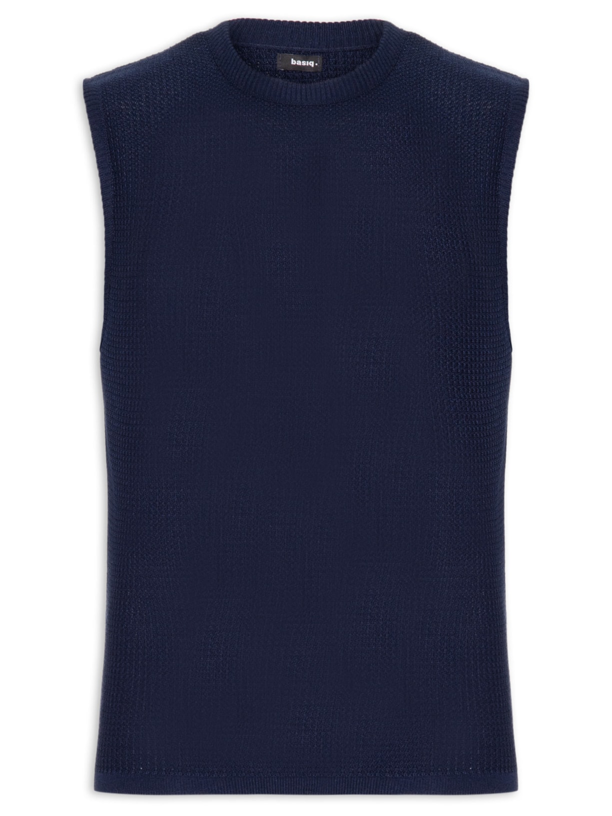 Regata Masculina em Tricot Azul Basiq Men