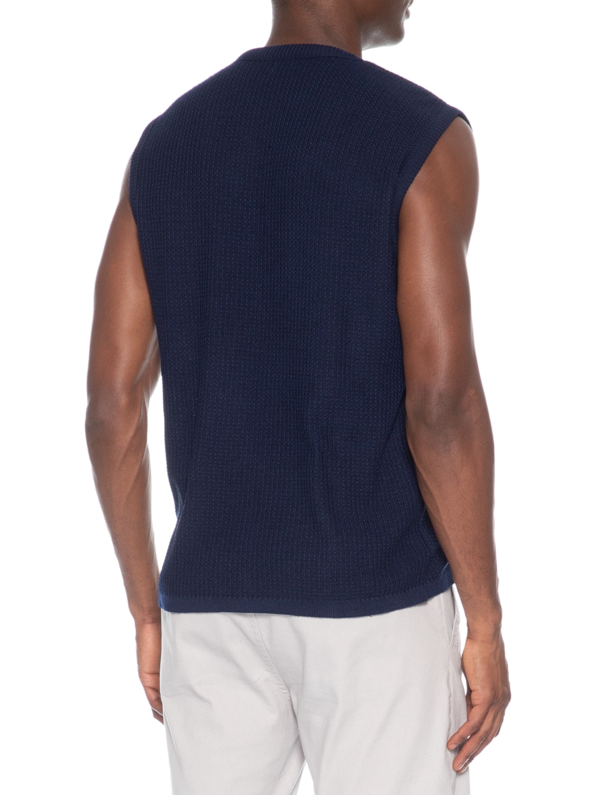 Regata Masculina em Tricot Azul Basiq Men