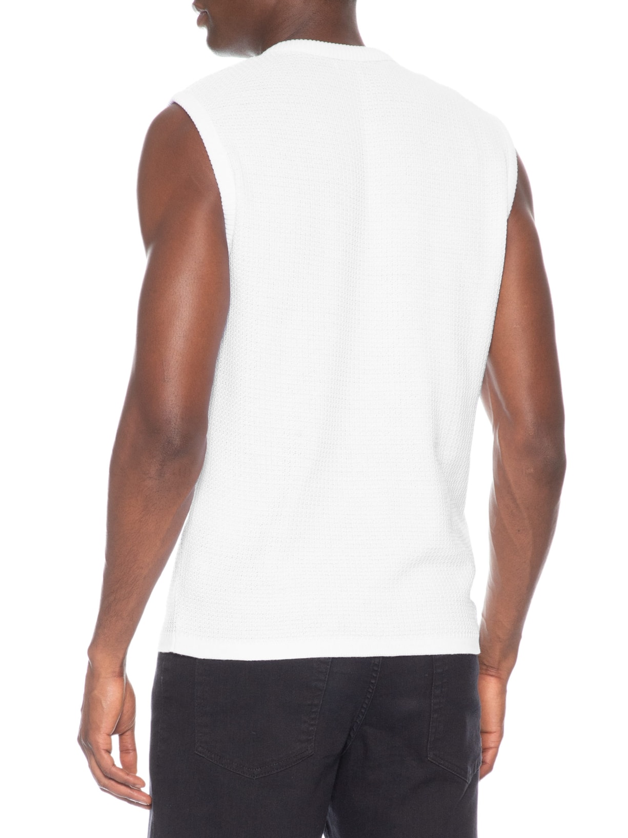 Regata Masculina em Tricot Branco Basiq Men