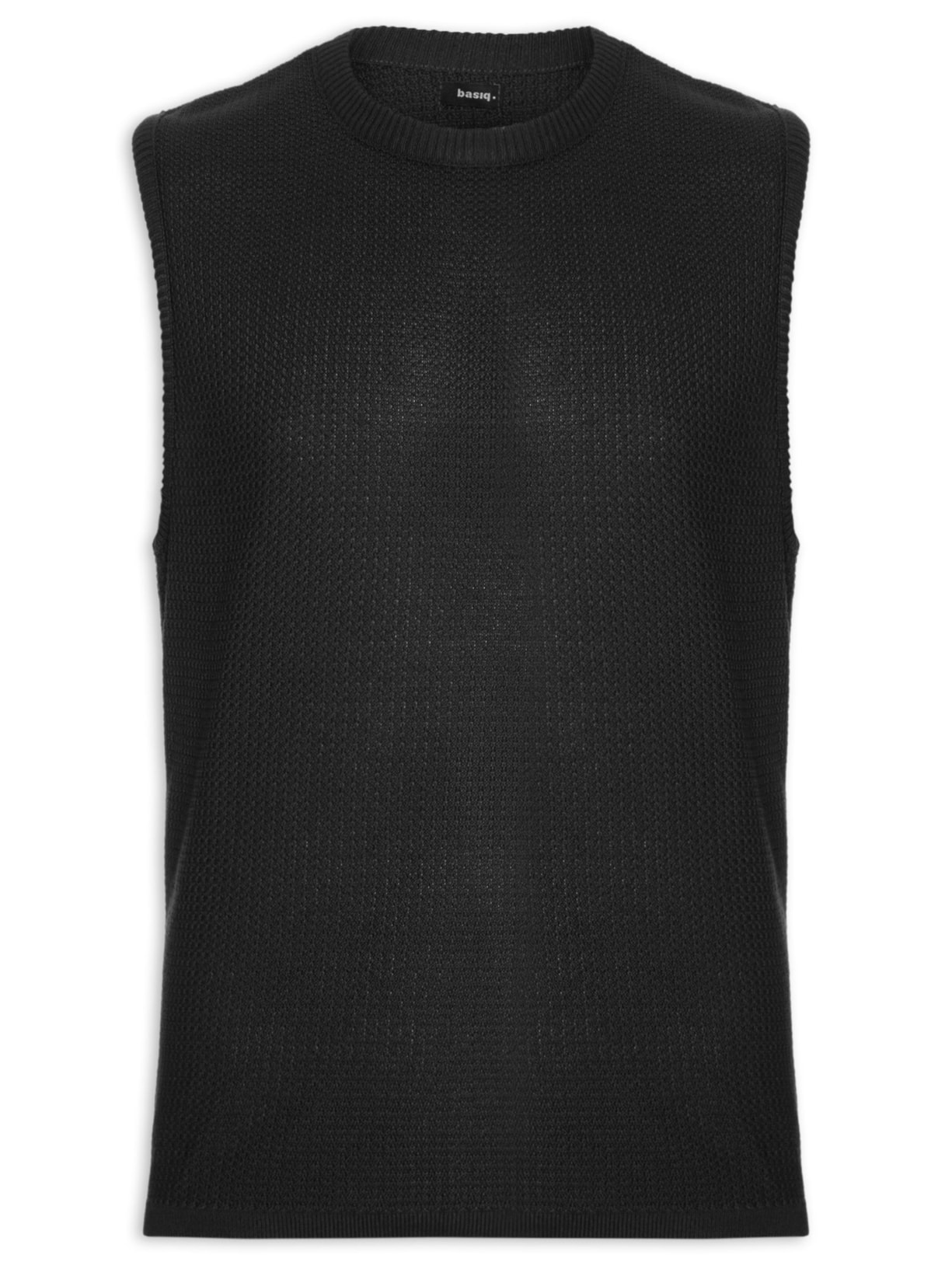 Regata Masculina em Tricot Preto Basiq Men