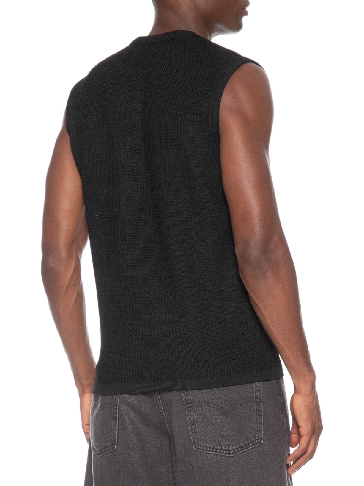 Regata Masculina em Tricot Preto Basiq Men