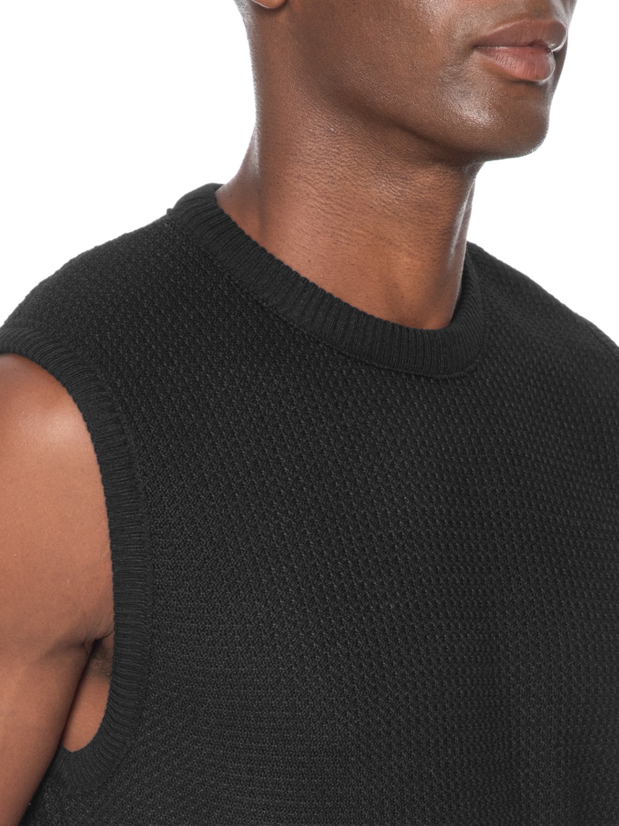 Regata Masculina em Tricot Preto Basiq Men