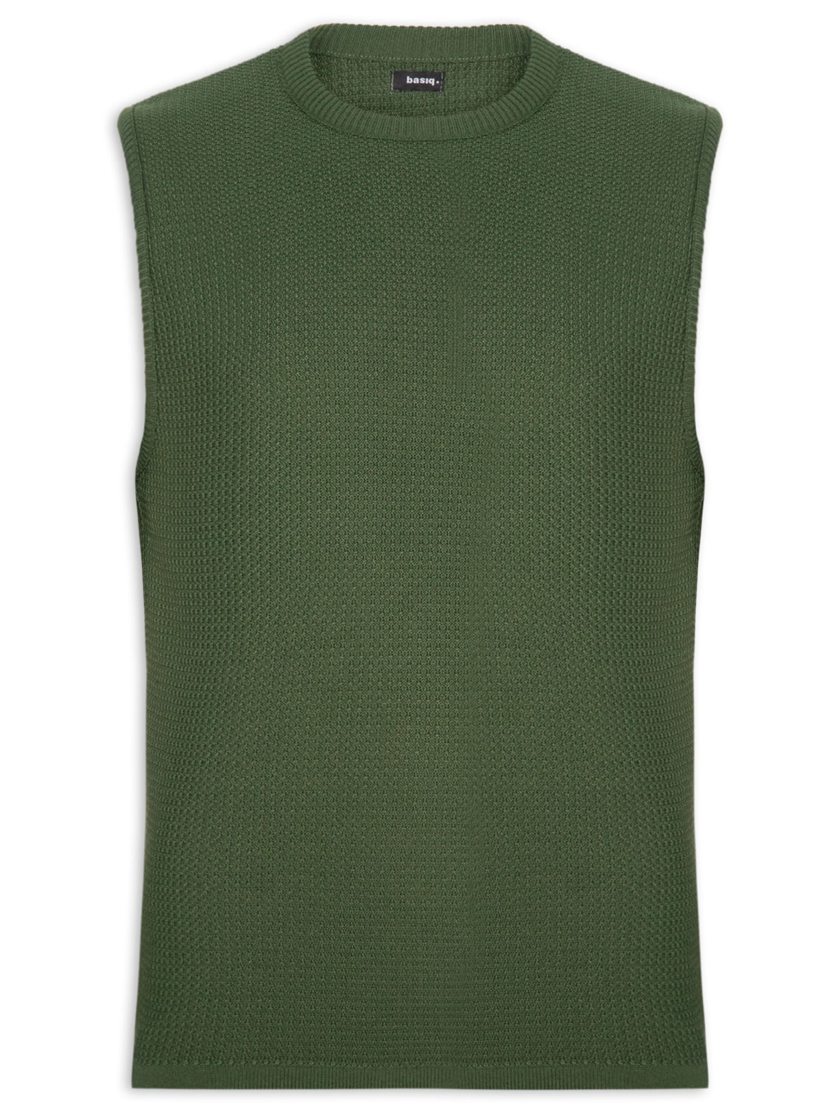 Regata Masculina em Tricot Verde Basiq Men