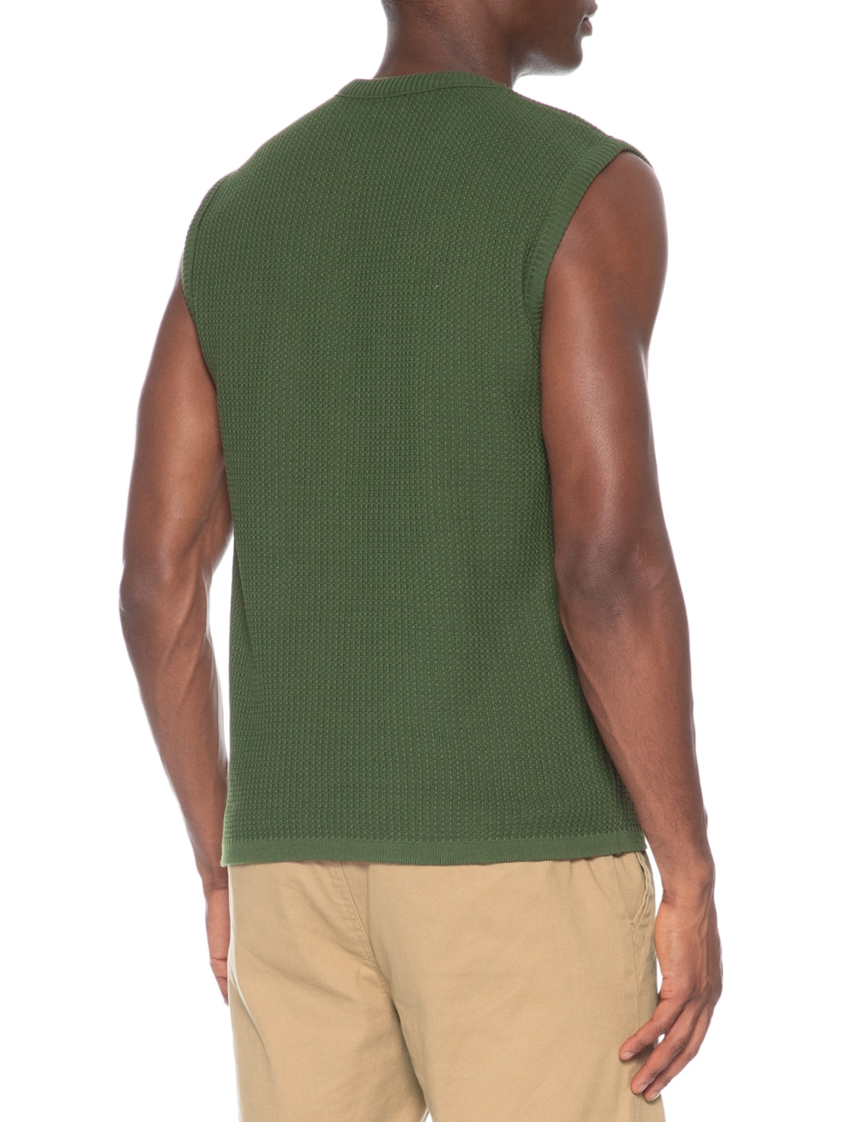 Regata Masculina em Tricot Verde Basiq Men