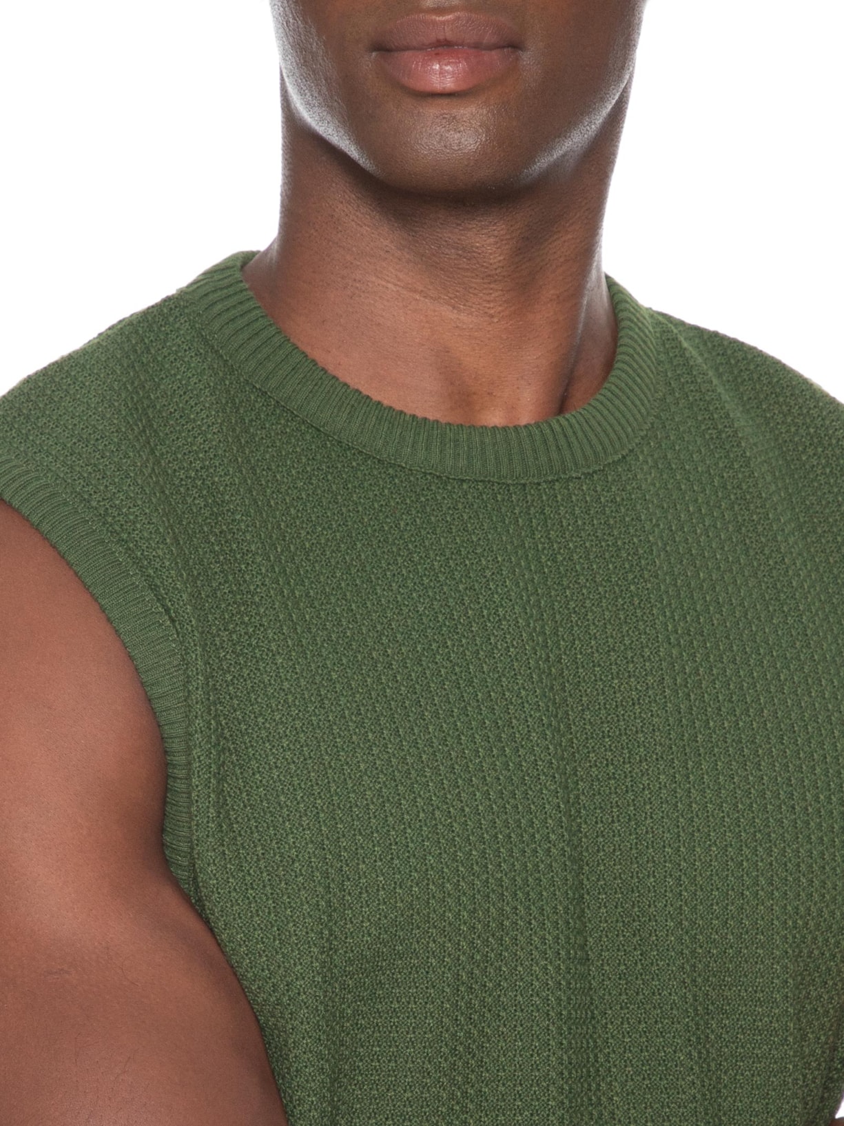 Regata Masculina em Tricot Verde Basiq Men
