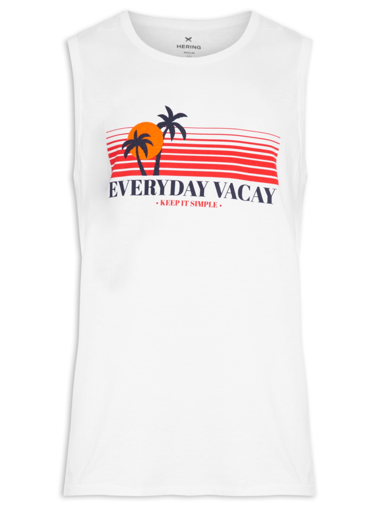 Regata Masculina Estampada - Branco