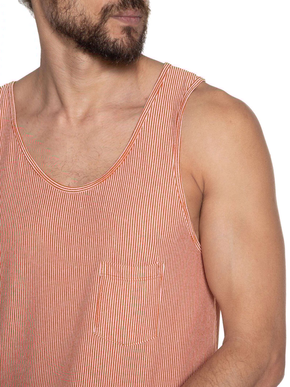 Regata Masculina Ibiza Listra Laranja Be.each