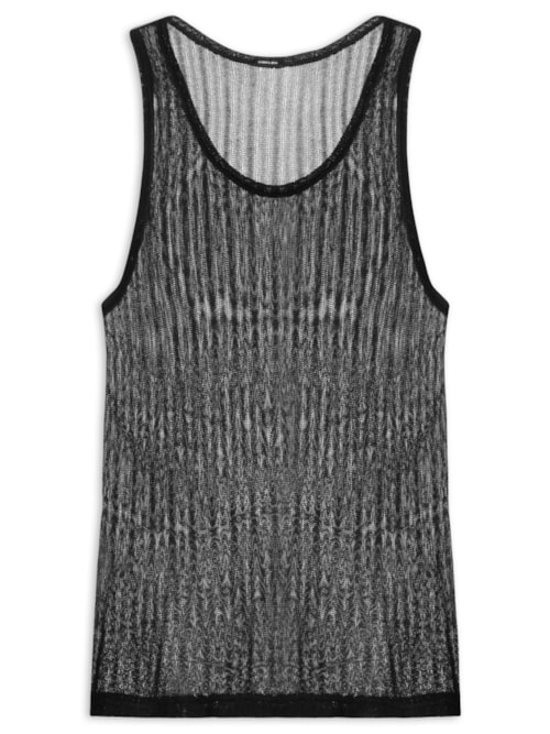 Regata Masculina Knit Texture - Preto