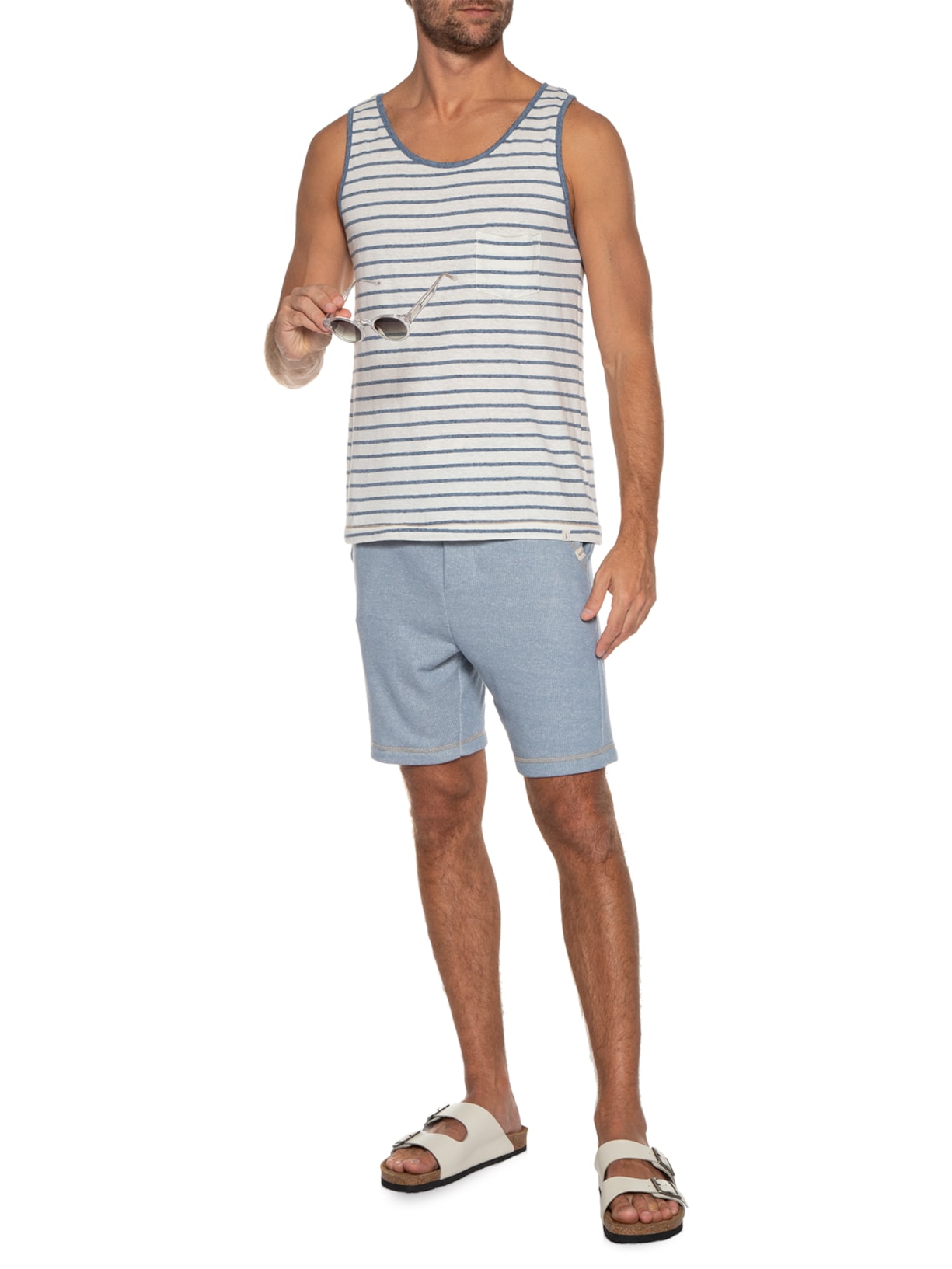 Regata Masculina Listra Fina Off White Pineapple