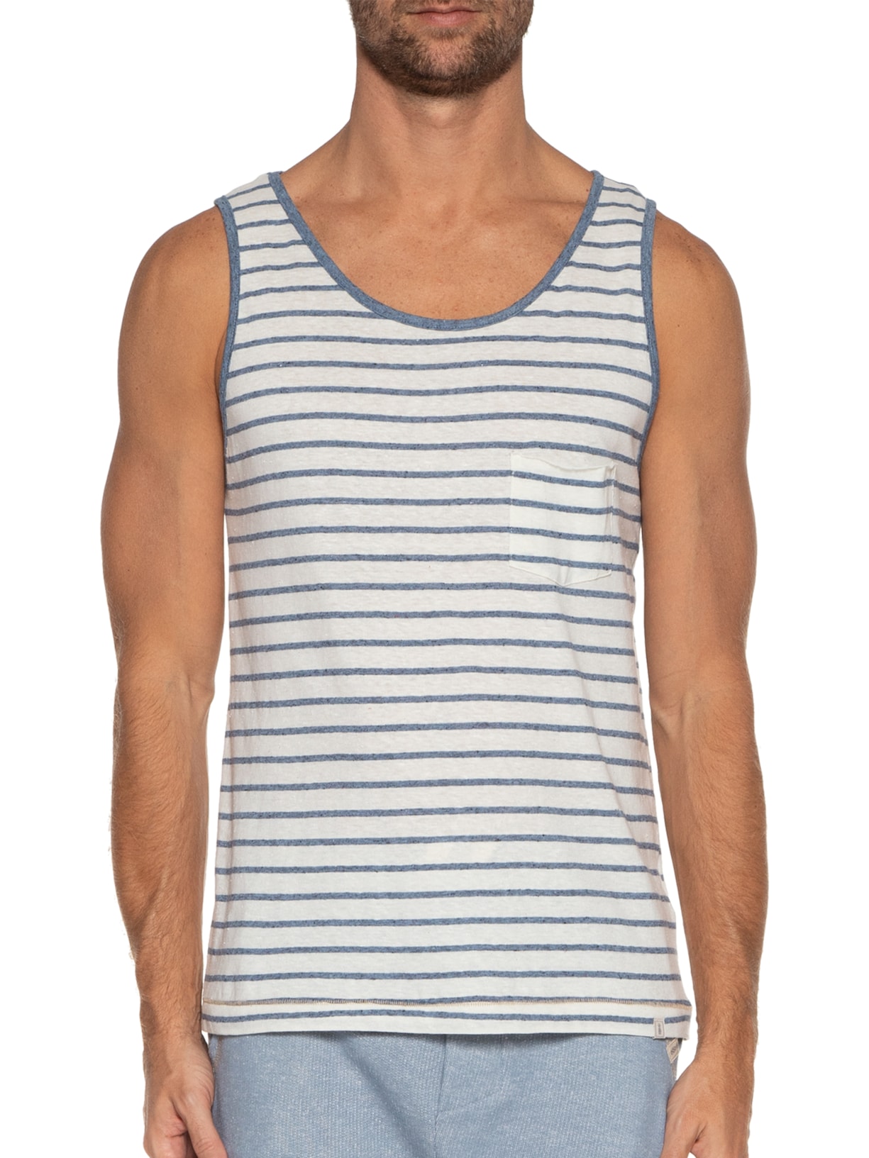 Regata Masculina Listra Fina Off White Pineapple