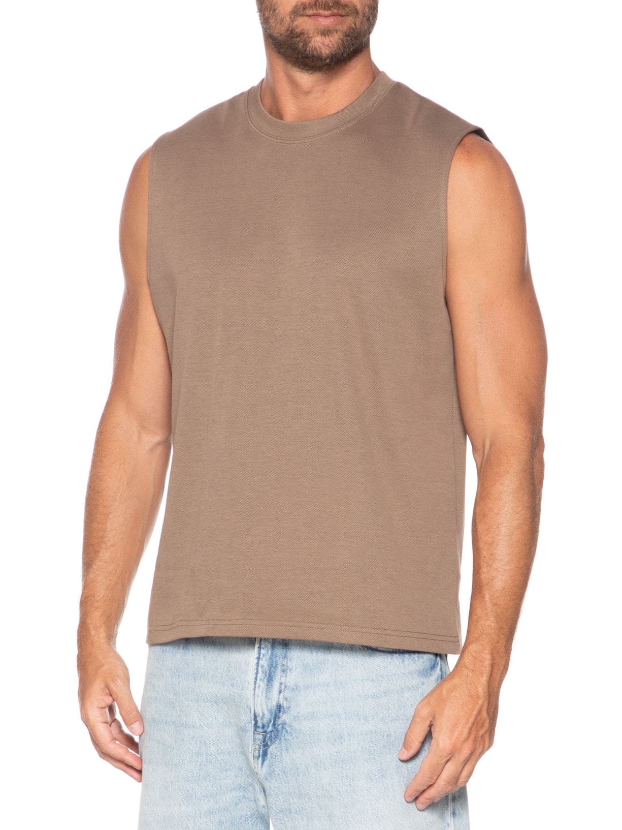 Regata Masculina Machão Bege Basiq Men