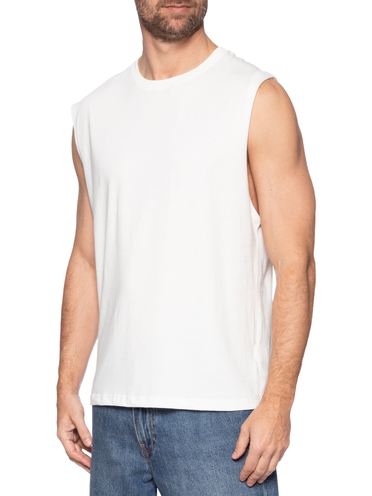 Regata Masculina Machão Off White Basiq Men