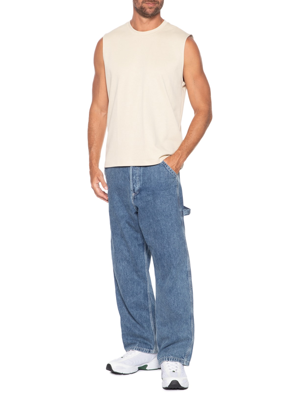 Regata Masculina Machão Off White Basiq Men