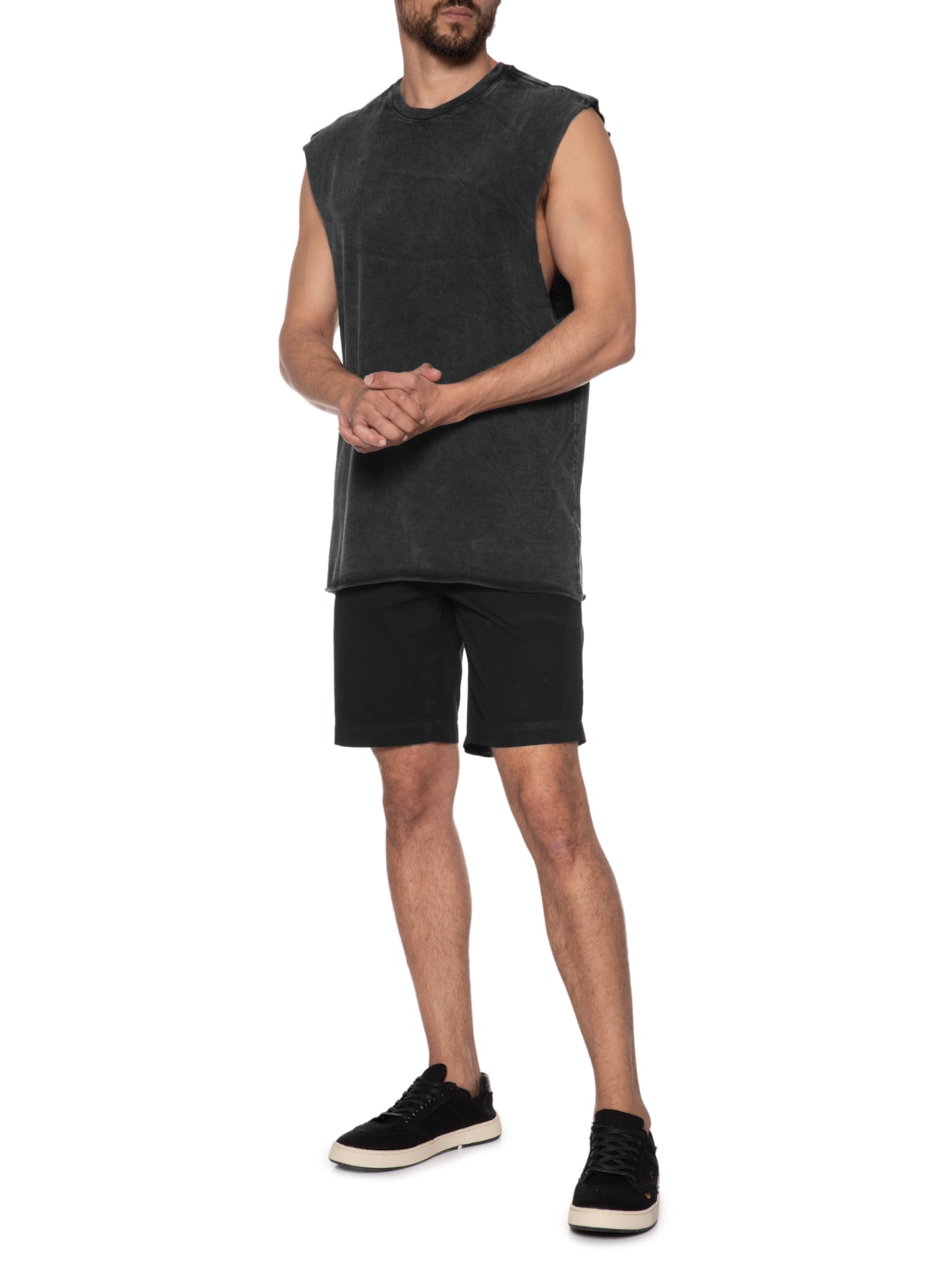 Regata Masculina Malhão Marble Preto Foxton