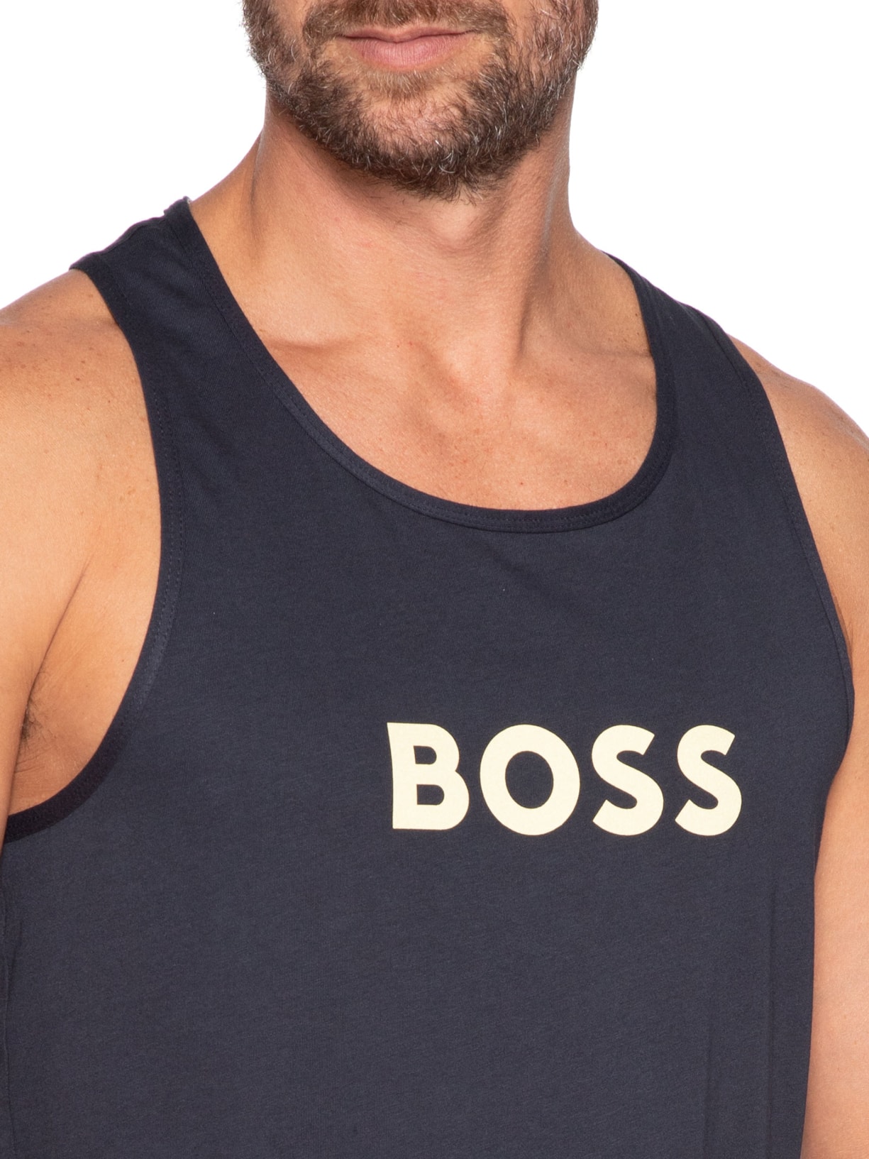 Regata Masculina Manga Curta Tank Top Special Azul Boss