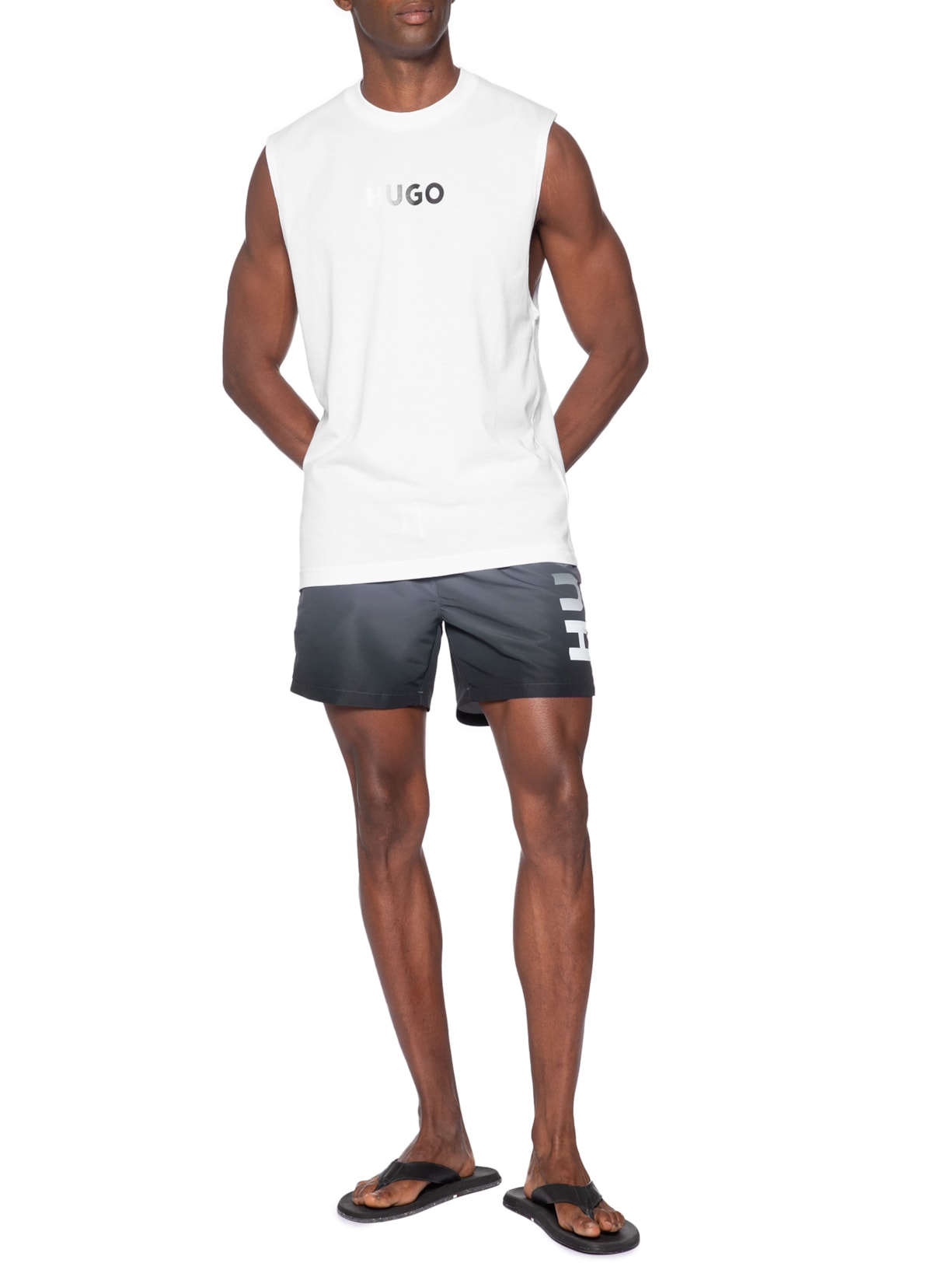 Regata Masculina Ray Beach Tank Loose Branco Hugo